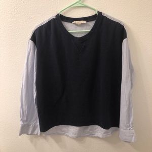 Loft business casual top navy blue medium